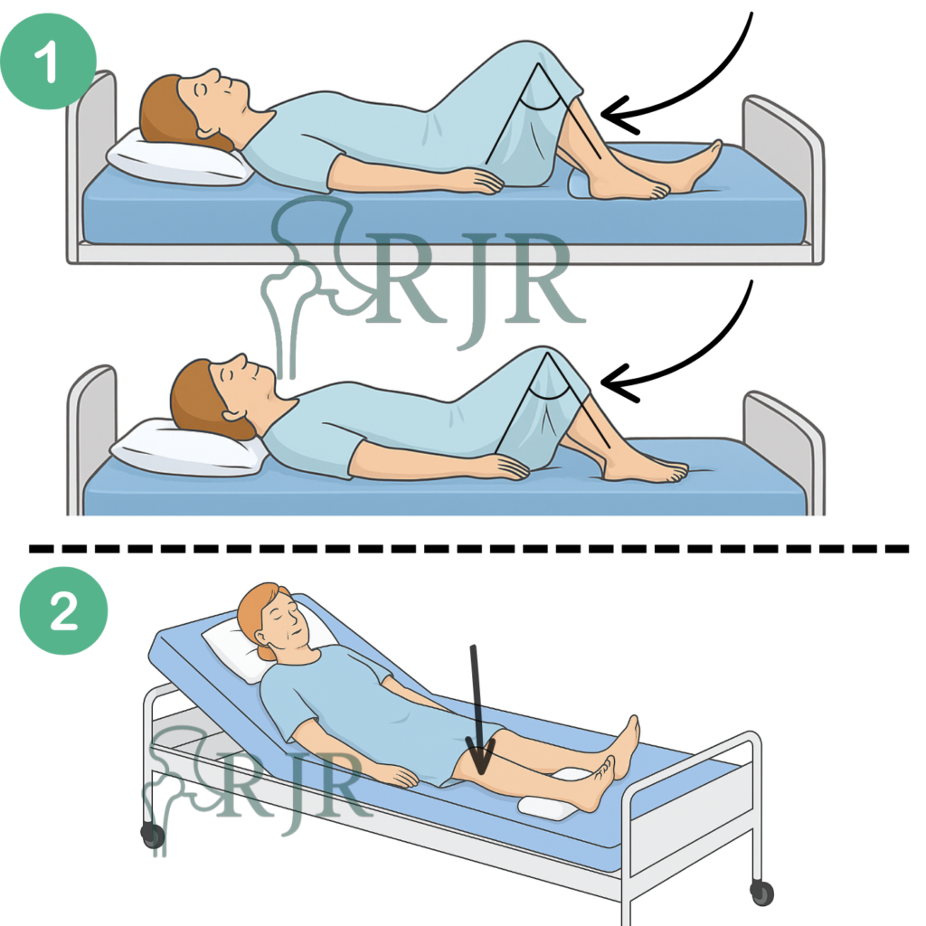 Movimentos para flexão e extensão forçada do quadriceps